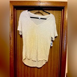 Brand New, Old Navy, off white with gold shimmers shirt, Luxe Large
